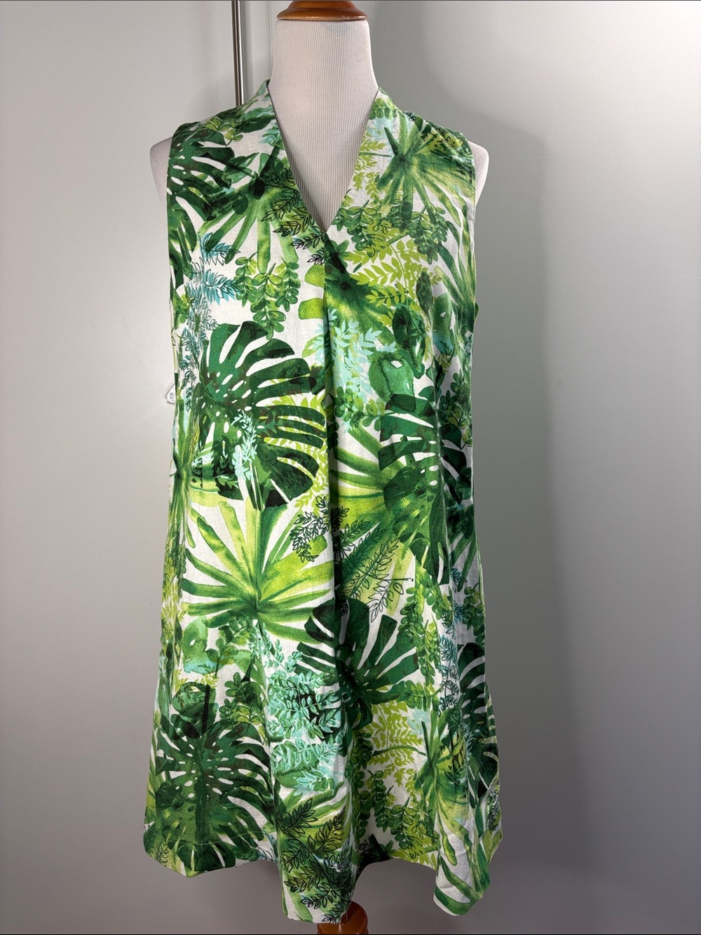 Tommy Bahama Green Tropical Leaf Print Mini Dress M